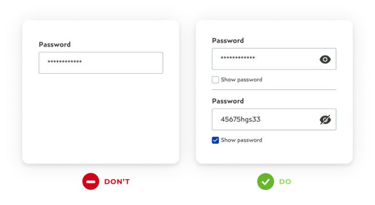Dont mask the password