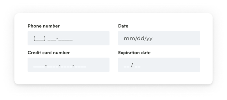 How to use fieldmasking when designing a form field