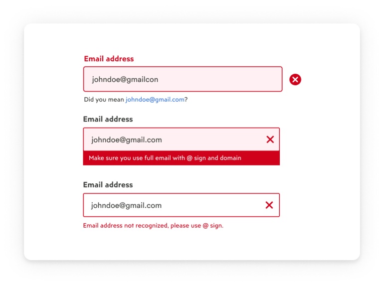 How to display errors in form fields