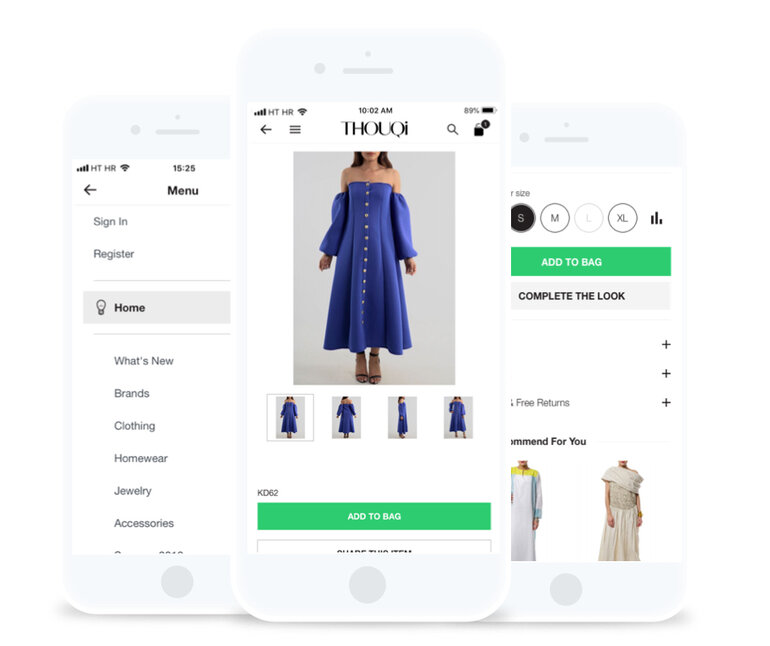 Thouqi eCommerce mobile app for iOS and Android